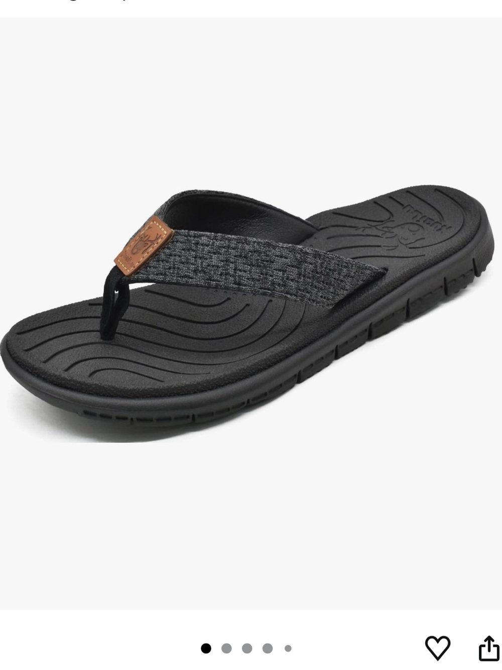 KuaiLu Women’s Non Slip Thong Flip Flop Comfort Sandals Black/Charcoal/Dark Gray